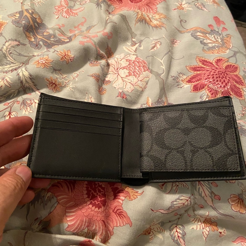 Coach Black and Blue Striped Men's Wallet - Picture 6 of 6